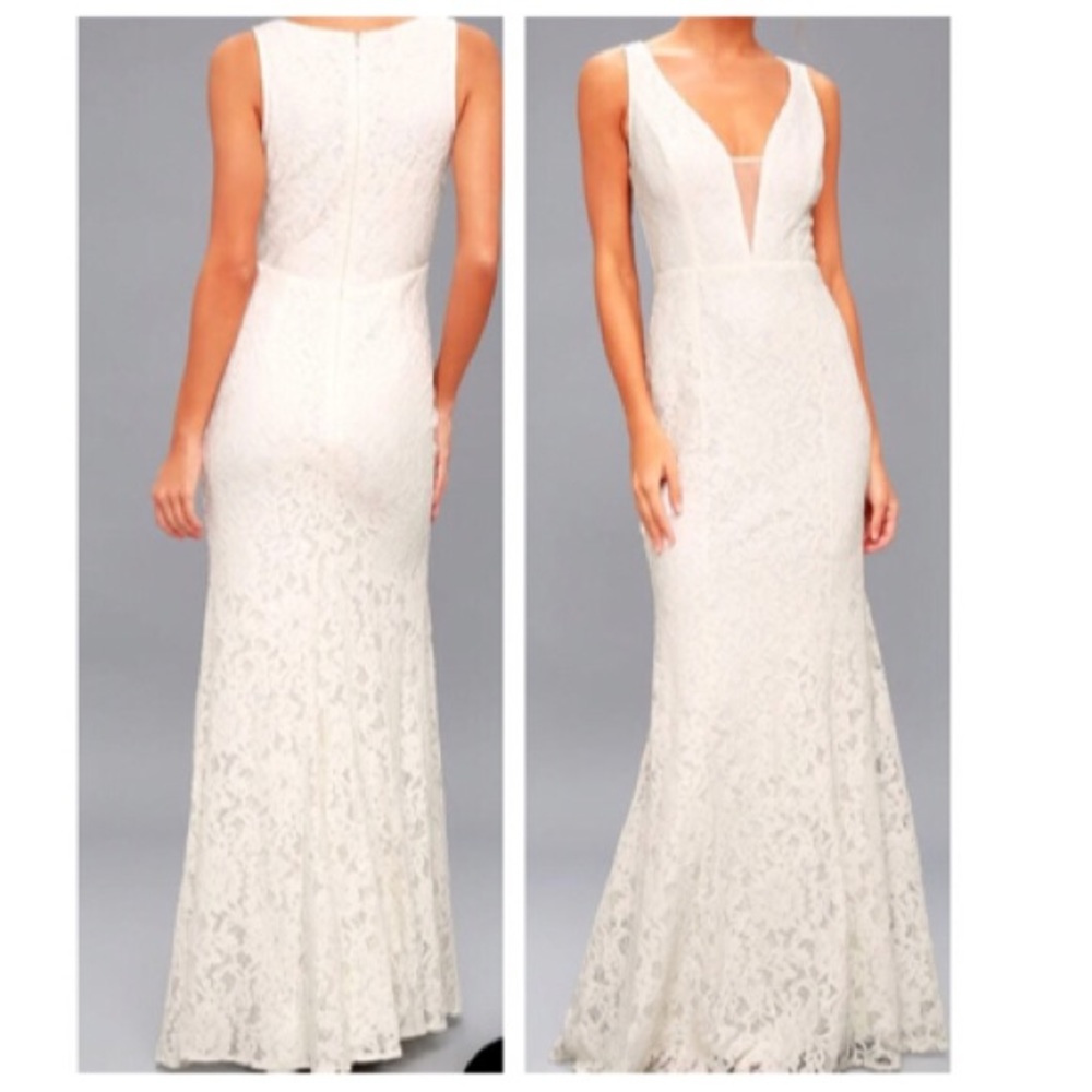 Lulus Everly White Lace Maxi Dress